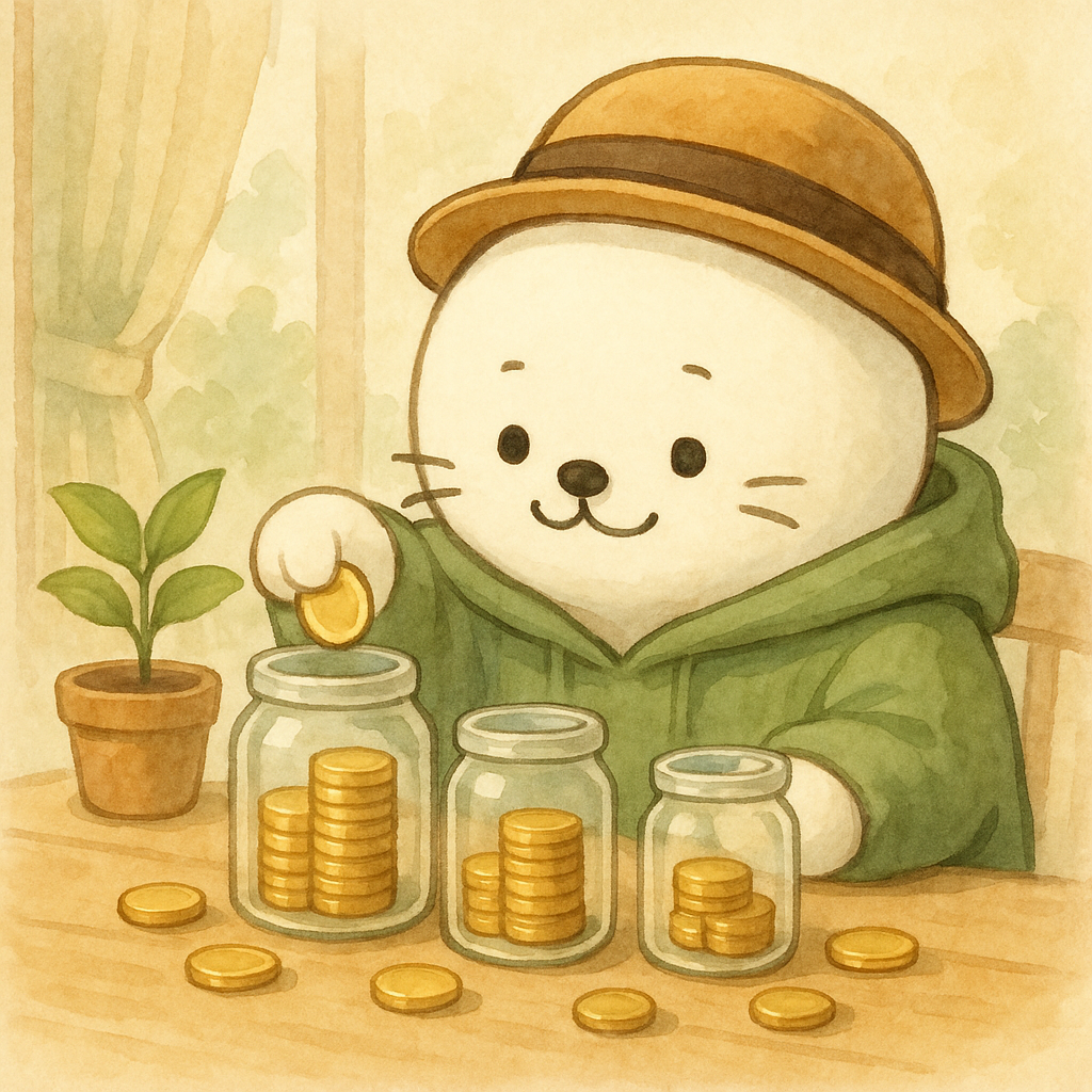 守りと攻めのお金を分けて家計を整理するふくお
